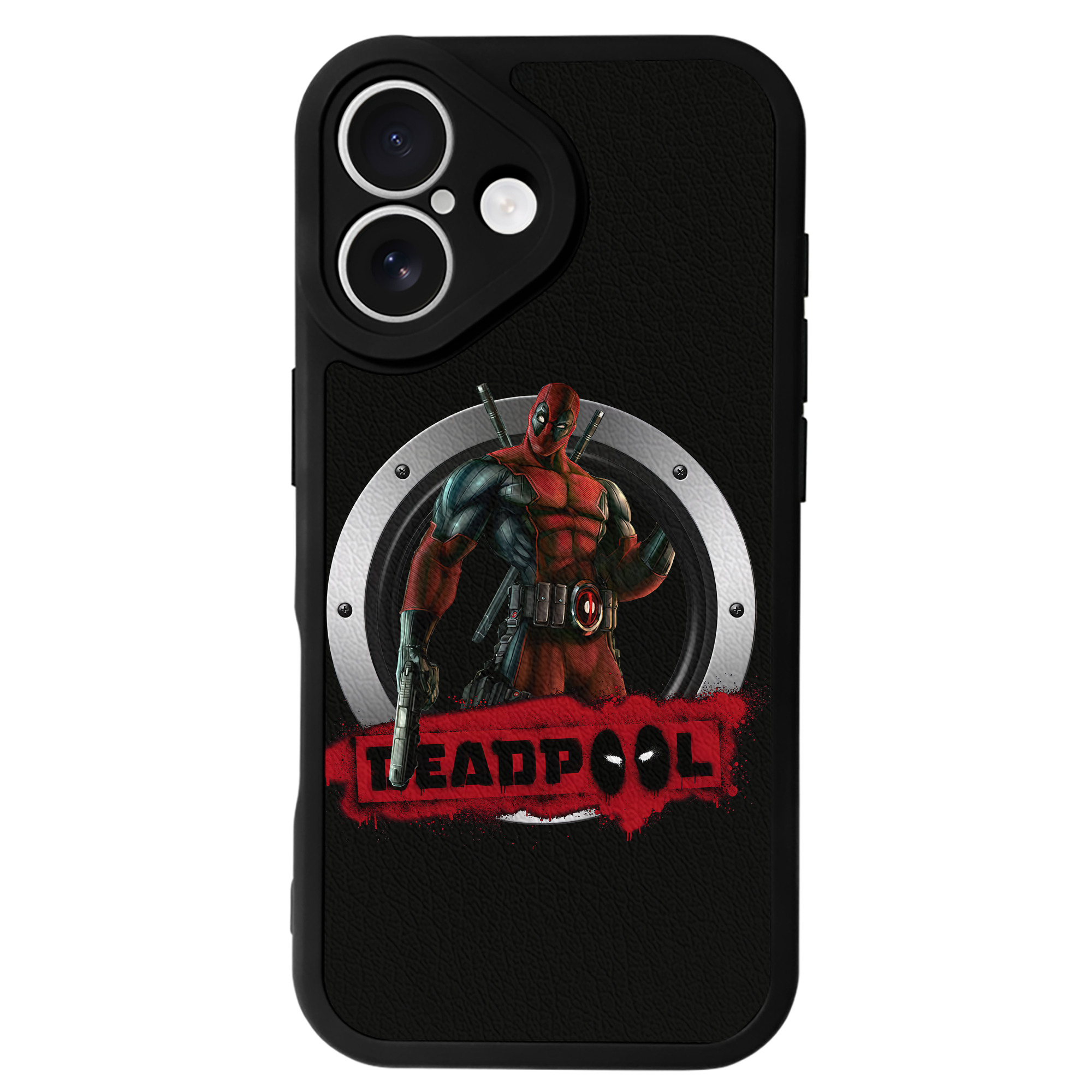 （画像用） Deadpool デッドプール 【iPhone 16シリーズ対応】シリコンスマホケース（レザー調） 材質：シリコン